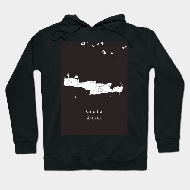 Crete Greece Island Map Hoodie by Robin-Niemczyk